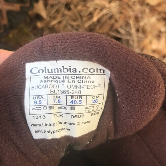 Columbia Thinsulate Omni Tech Waterproof Bugaboot hiking boots Size 9.5 - Picture 5 of 5